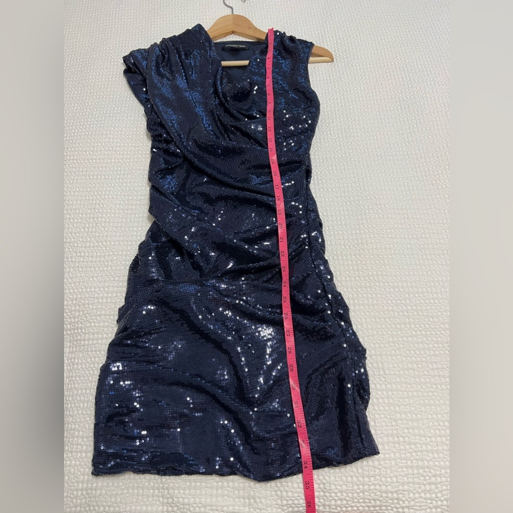 Alexander Wang Midnight Blue Sequin Mini Cowl Neck Cocktail Dress - Picture 8 of 9
